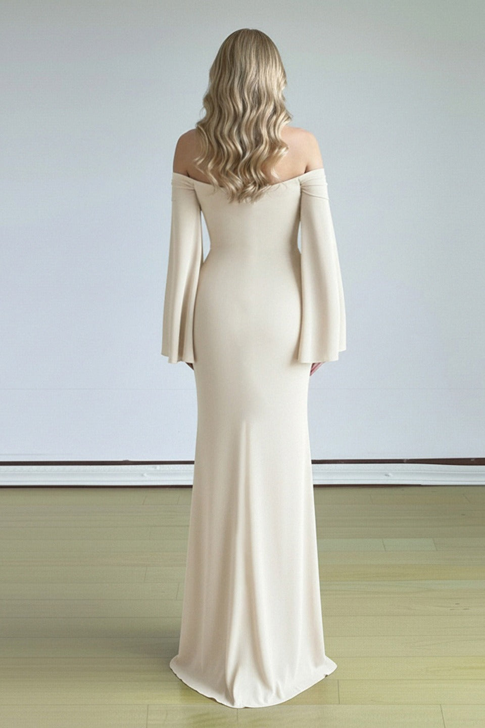Bell Sleeved Tube Bodycon Prom Dress