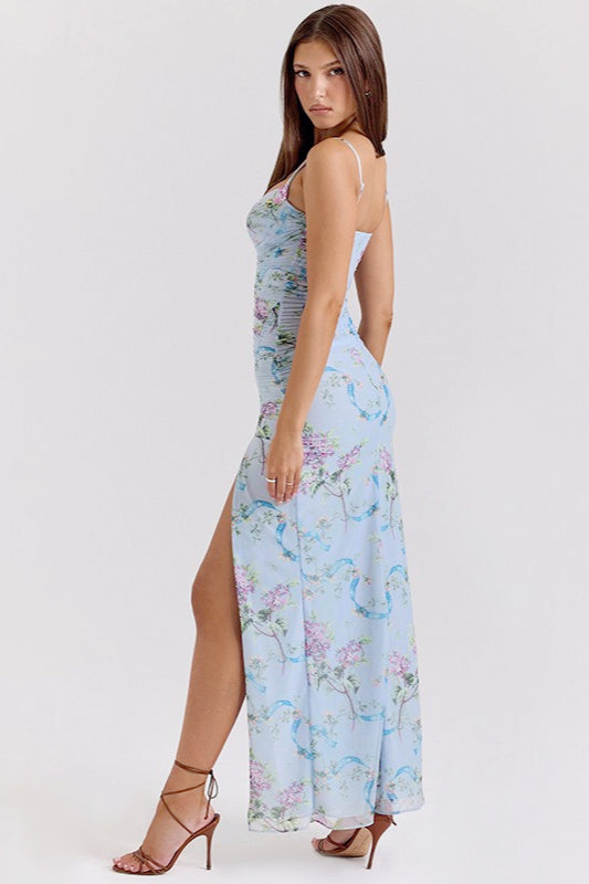 Lace Flower Maxi Slip Dress