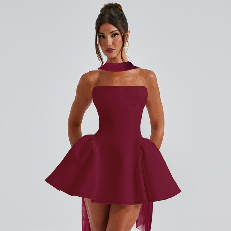 Mini Skylene Dress Maroon