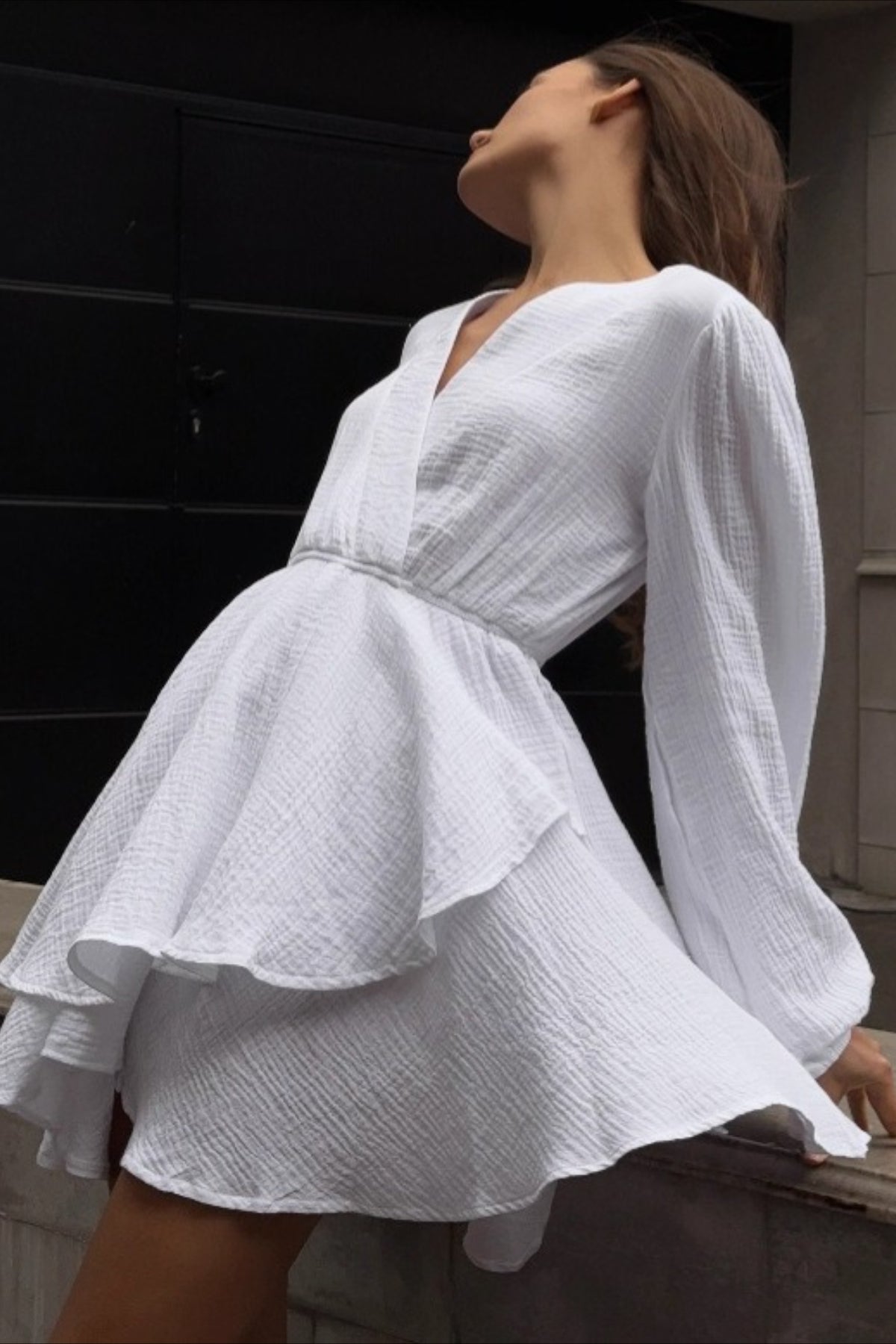 Sleeve Long Fitted Midi Dress