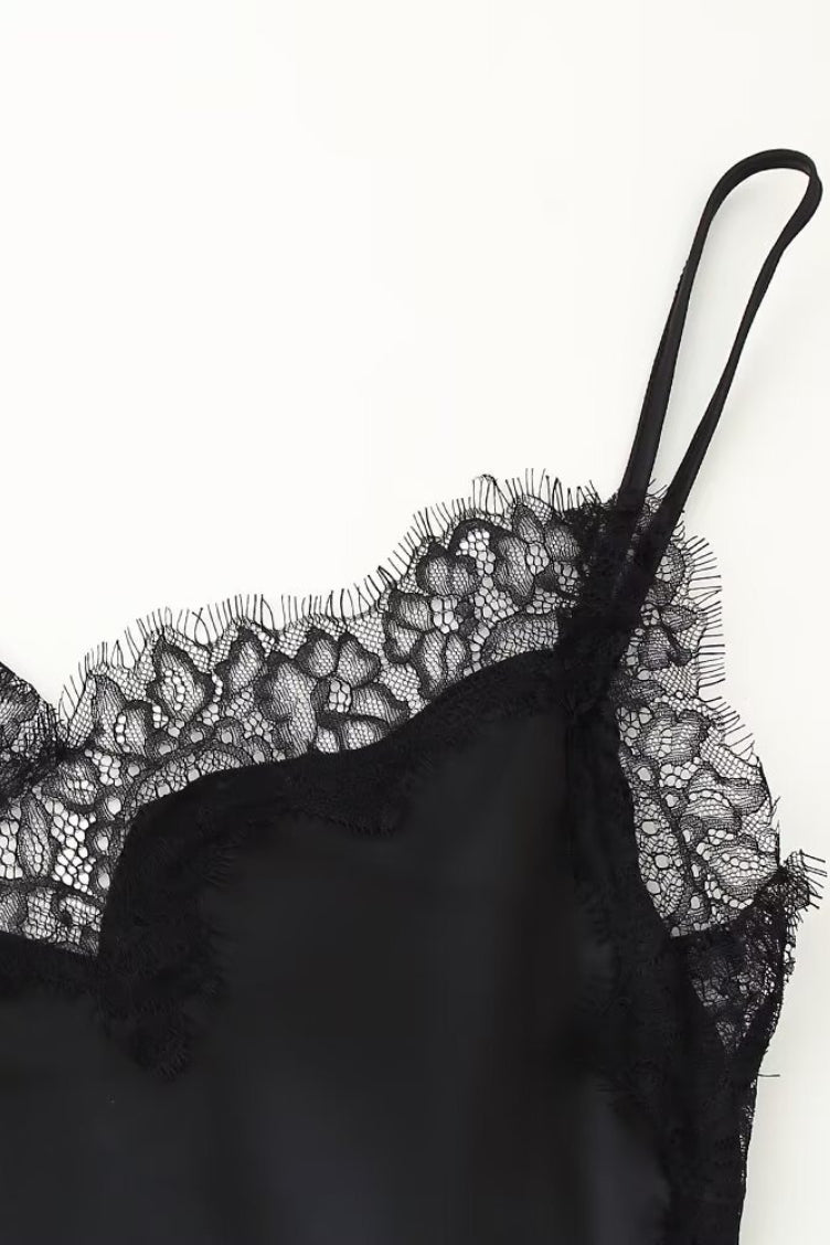 Asymmetric Alluring Lace Trim Fitted Mini Dress