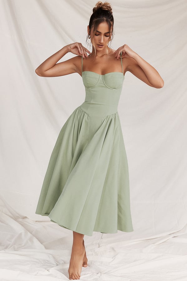 Sleeveless Carolyn Corset Midi Dress