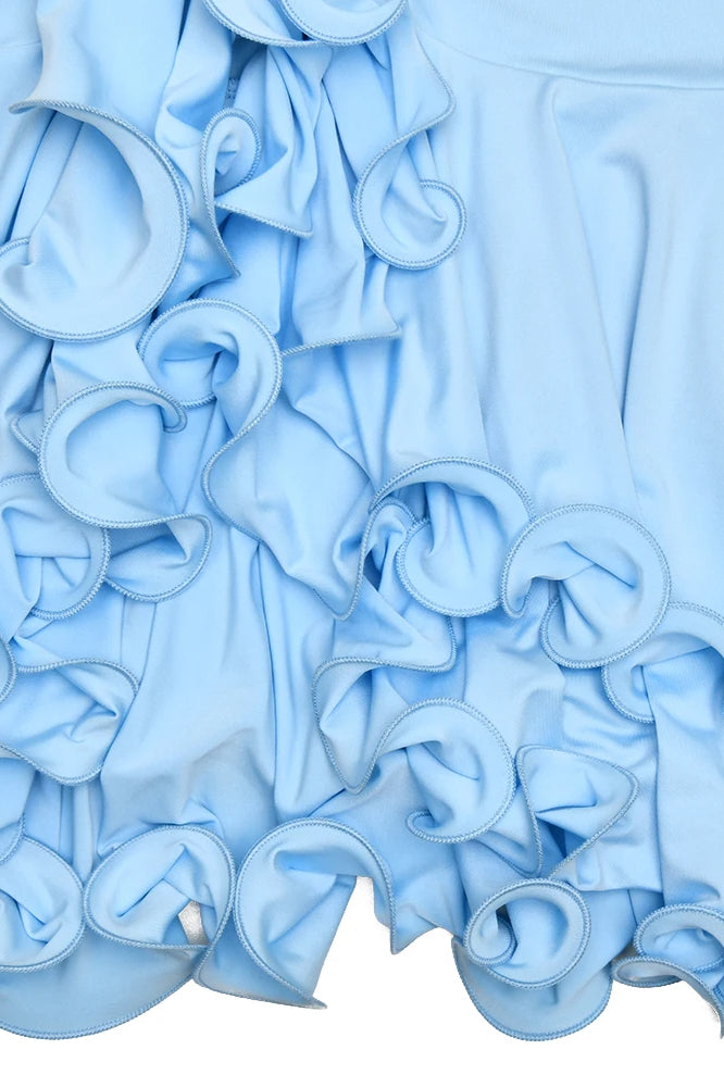 Hem Ruffle Halter Mini Dress