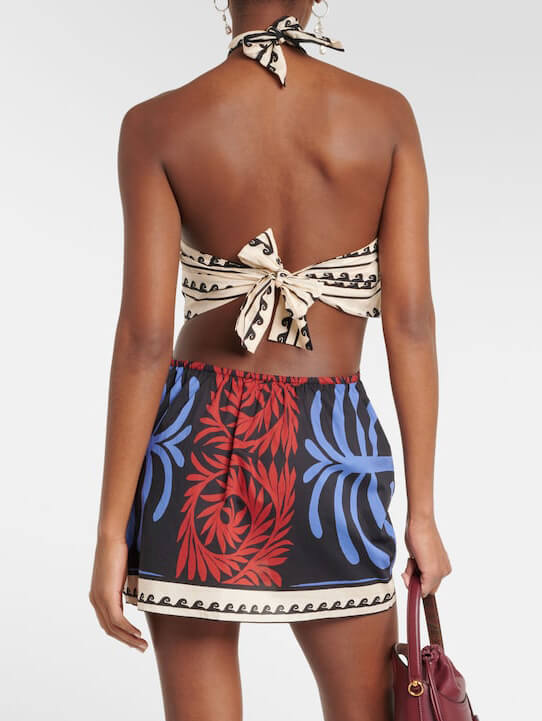 Summer Unique Print Halter Neck Mini Dress