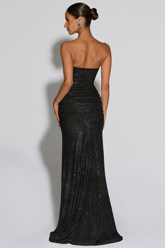 Sexy Graceful Tube Off Shoulder Silver Prom Dress