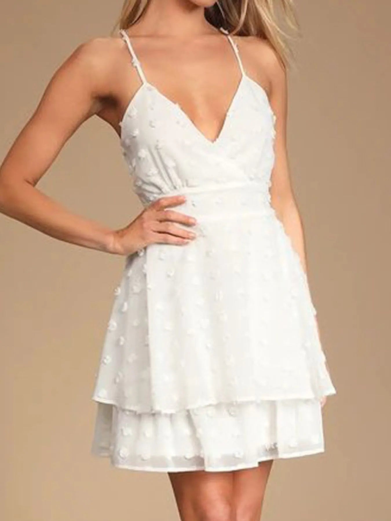 Exclusive Lia V Neck Polka Dot Mini Dress Boutique Collection