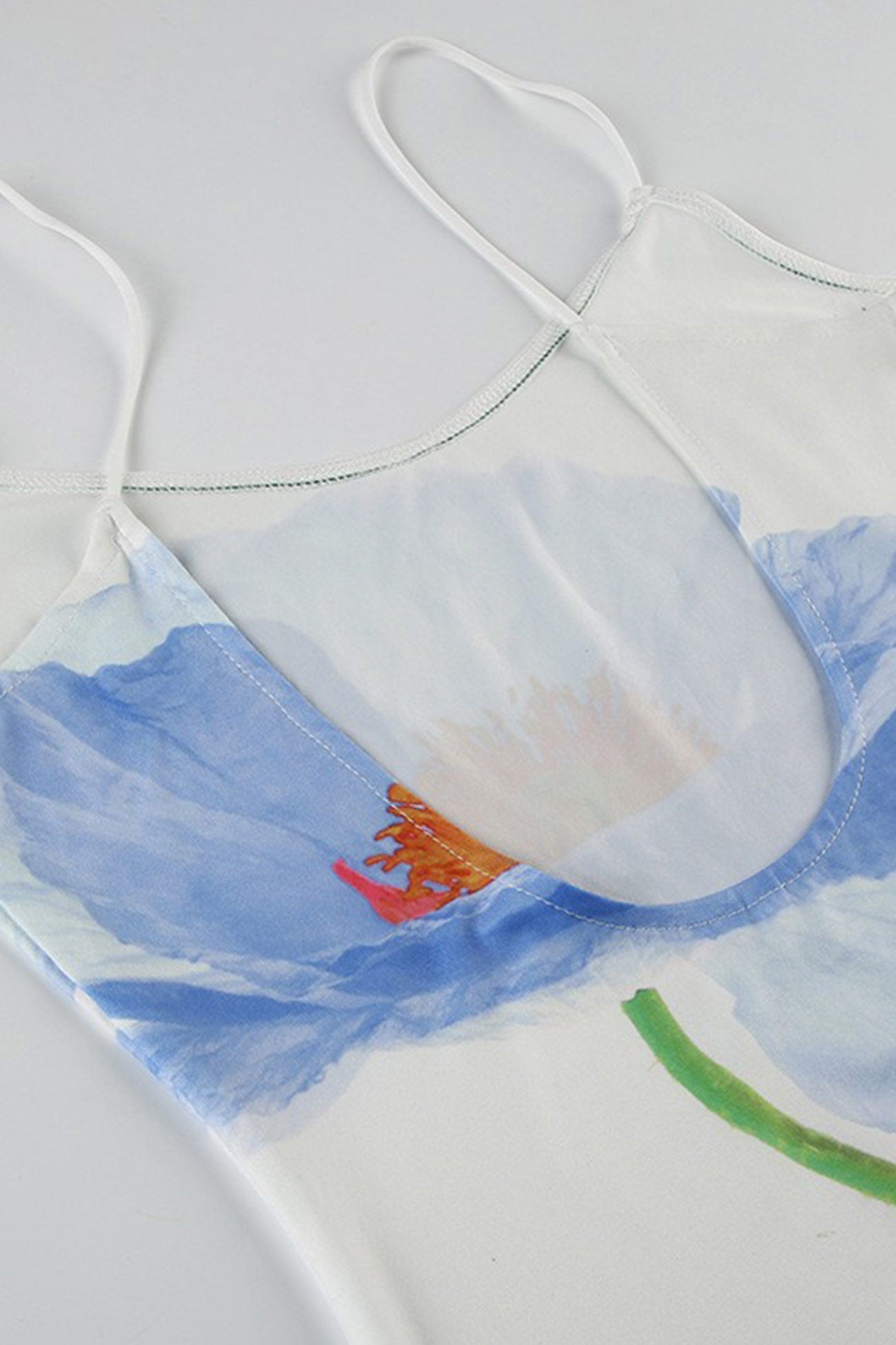 Flower Backless A line Cami Dress