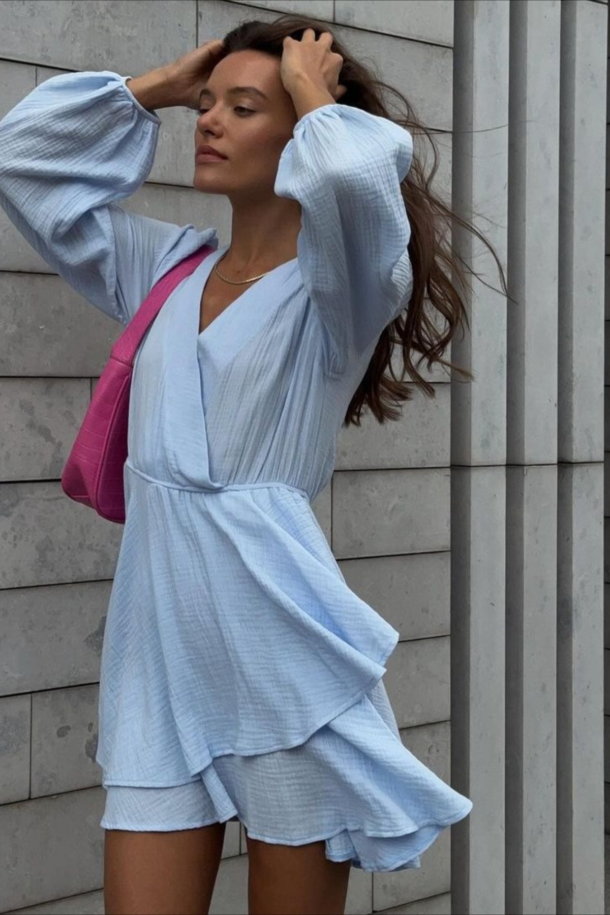 Sleeve Long Fitted Midi Dress