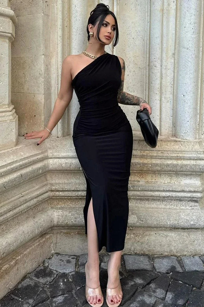 Backless Split Midi Dress