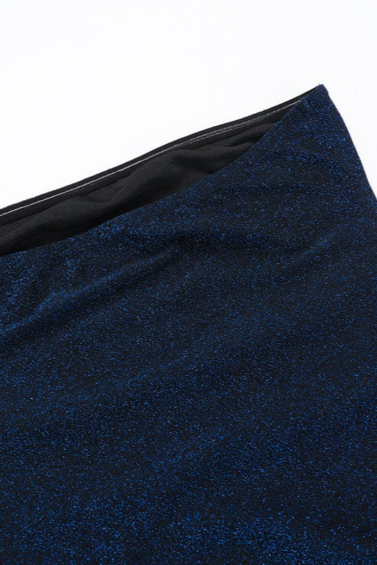 Strapless Glitter Sash Mini Dress