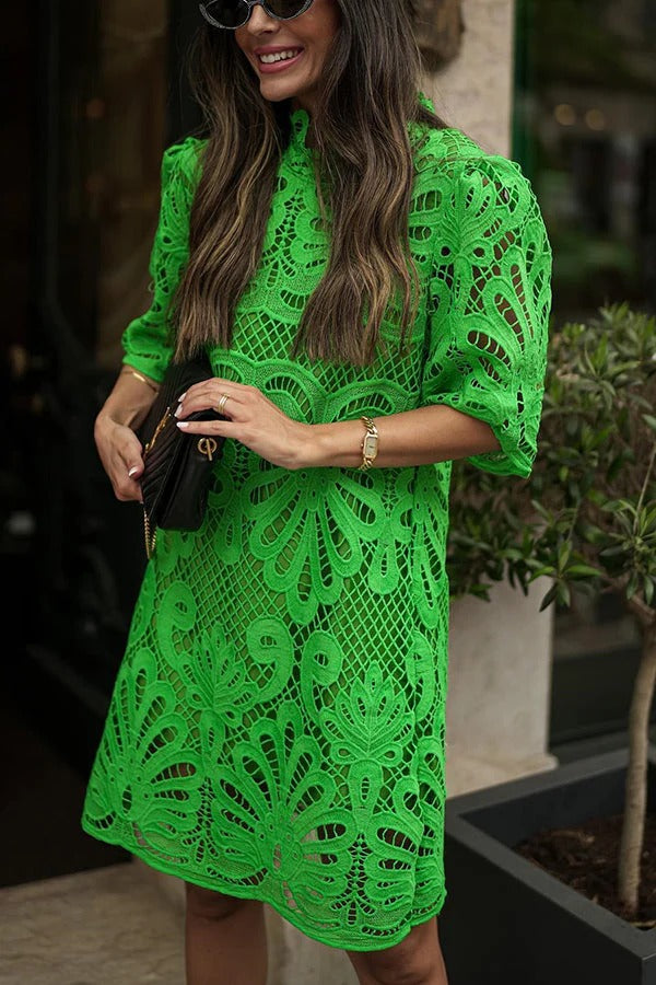 Aesthetic Fiorella Reason To Smile Crochet Lace Mini Dress Evening Wear Edit