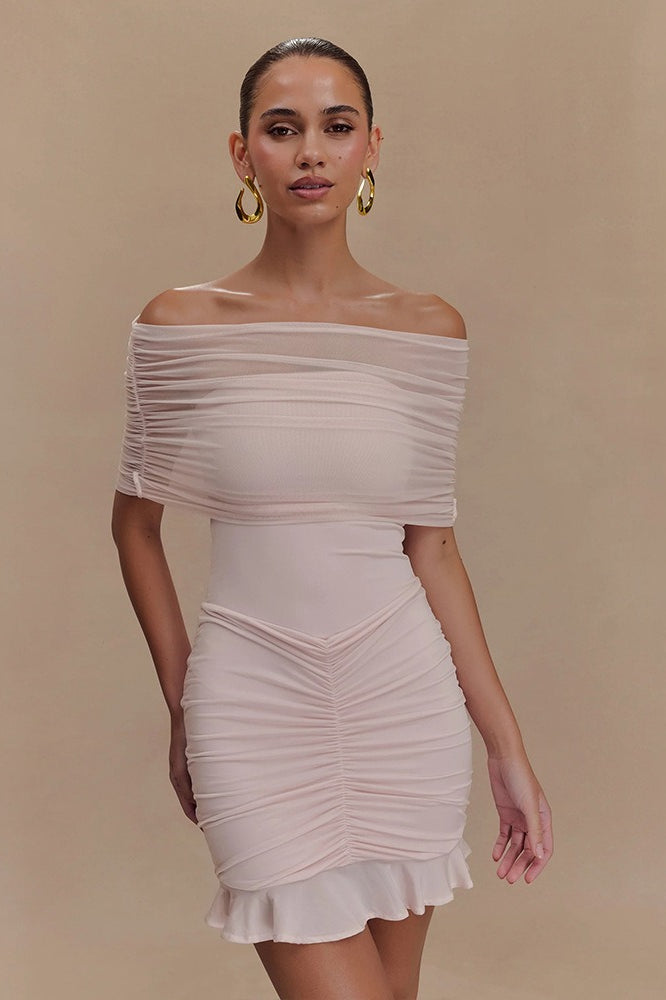 Ruched Strapless Bodycon Mini Dress