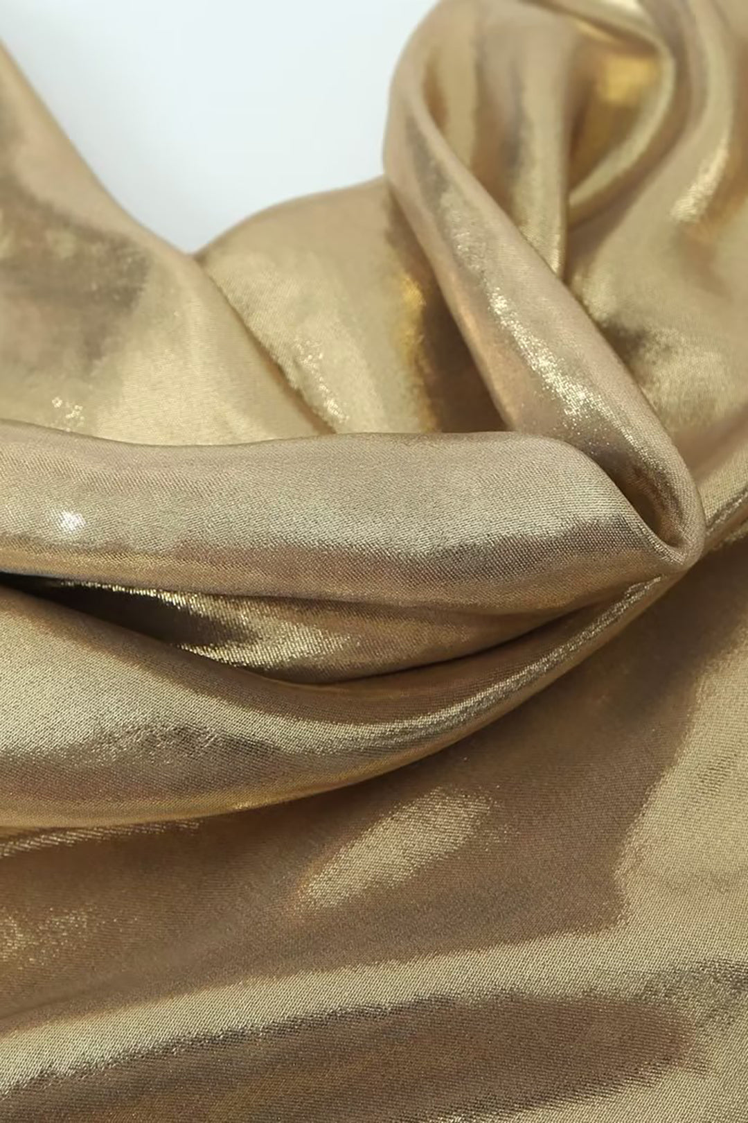 Neck Cowl Metallic Slip Mini Dress