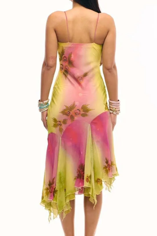 Printed Bohemian Halter Midi Dress