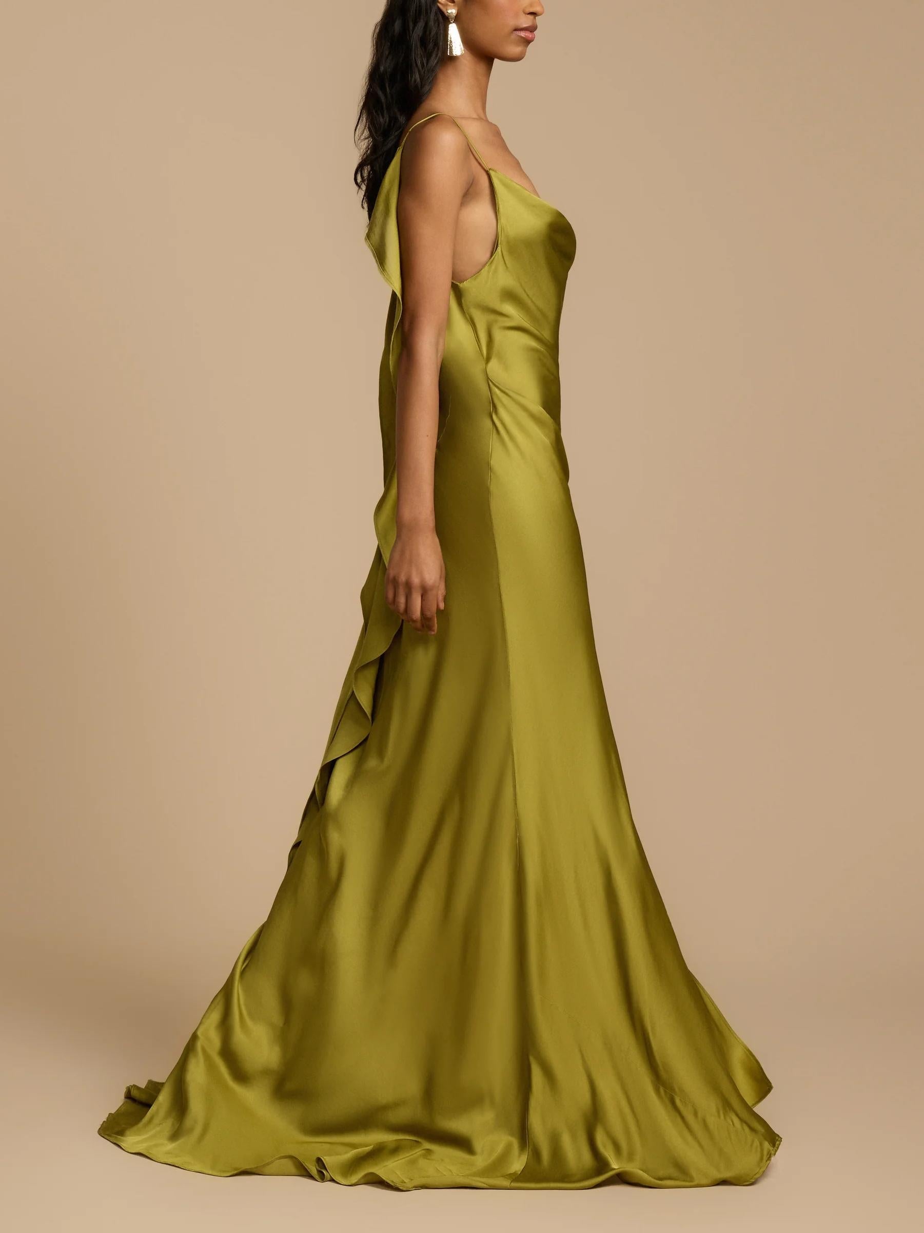 Sexy Chic Satin Side High Slit Maxi Dress