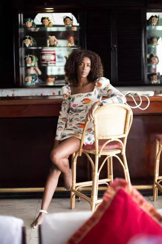 Boutique Ramona Mini Dress with Fish Print Designer Edit