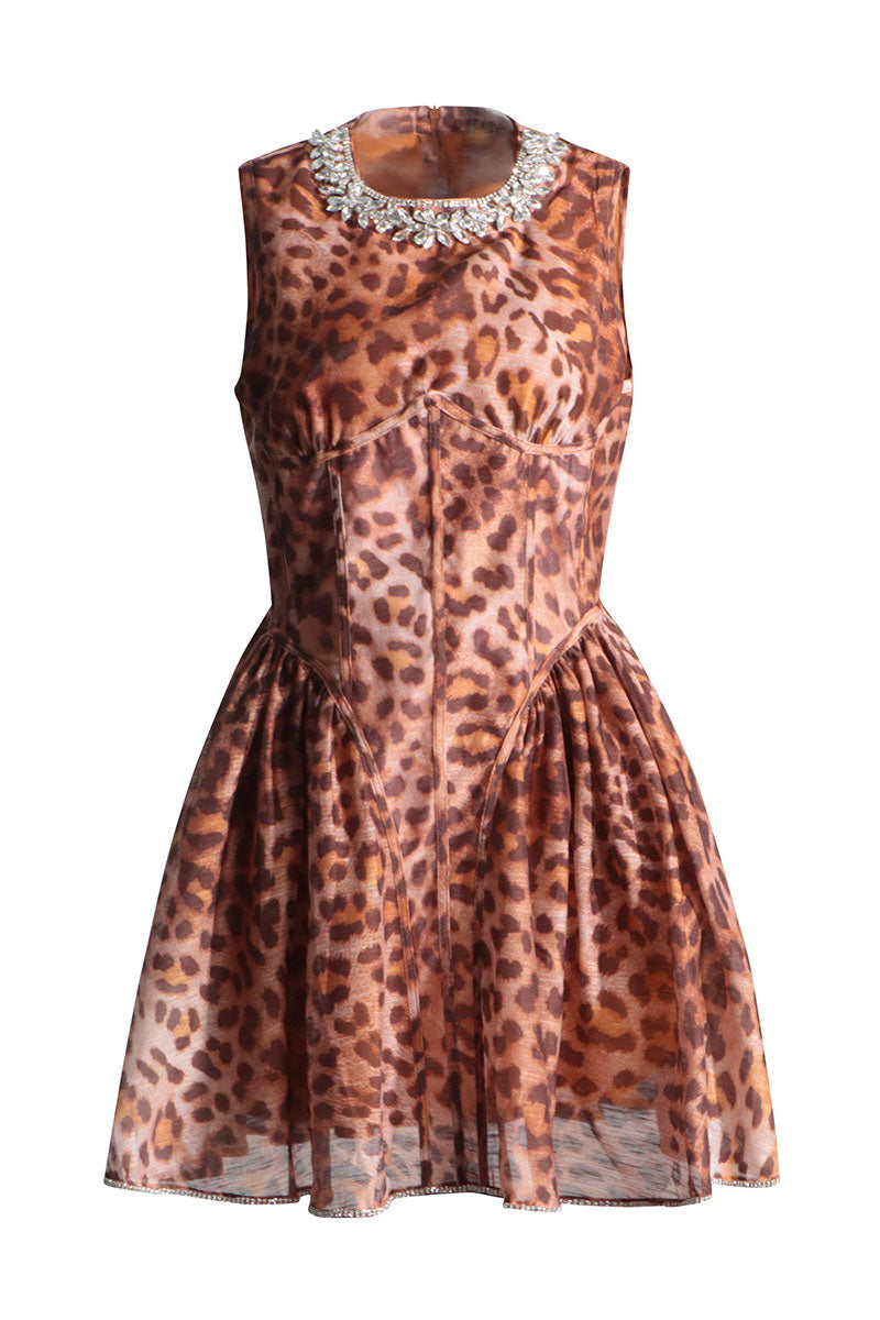 Chic Ana Printed Halterneck Midi Dress with Corset Statement Occasion Edit