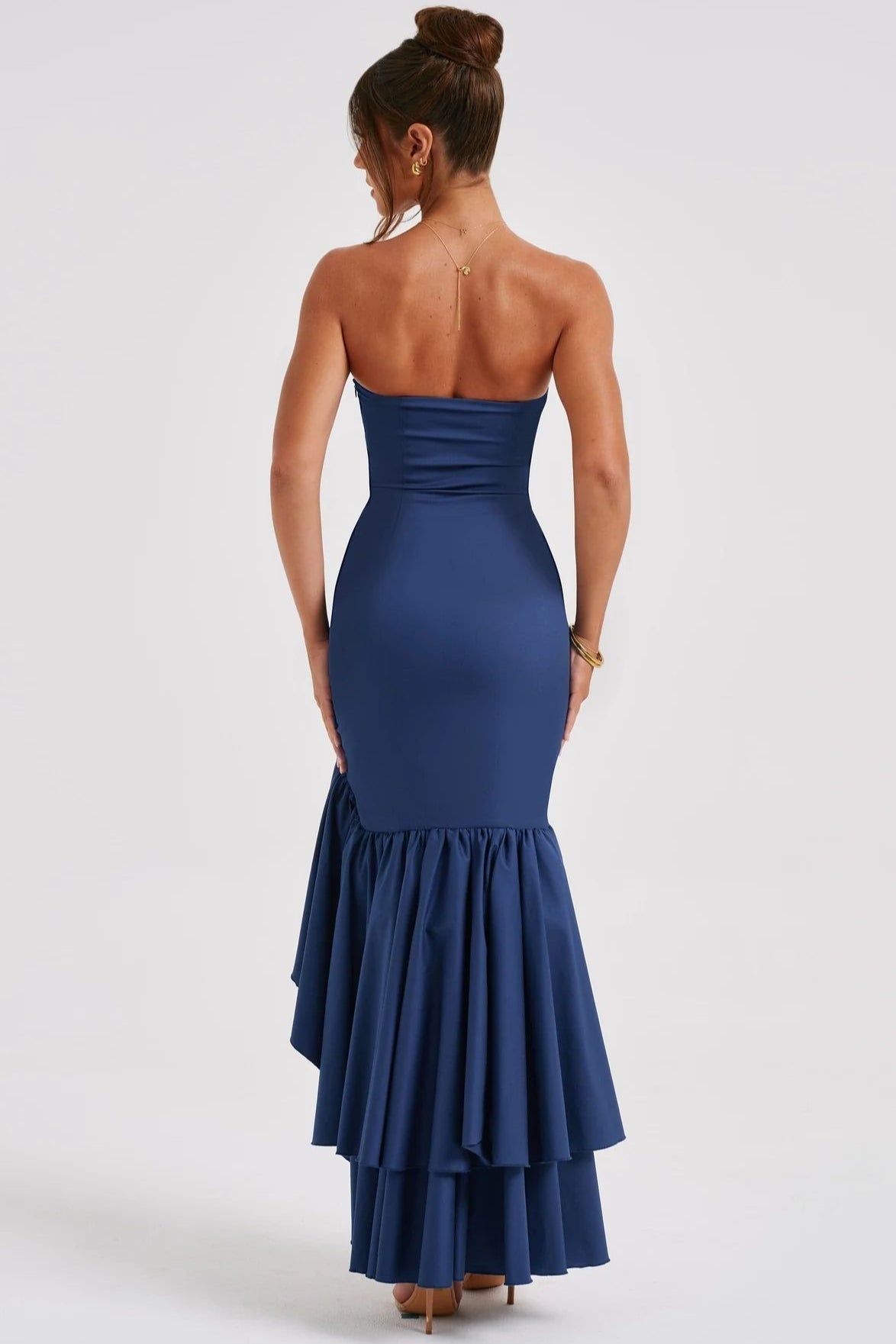 Strapless High Slit Backless Bodycon Slim Fit Graceful Prom Dress