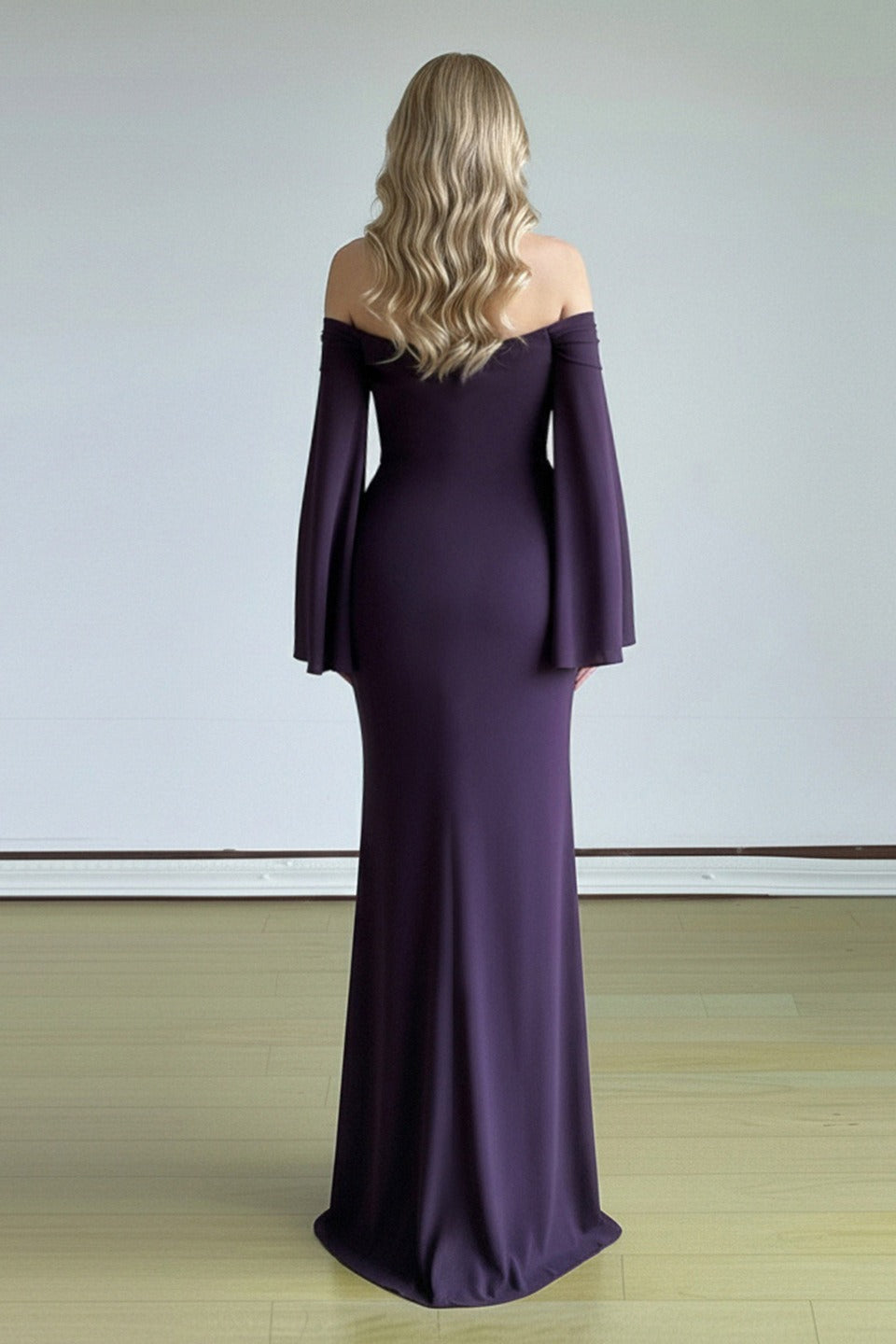 Bell Sleeved Tube Bodycon Prom Dress