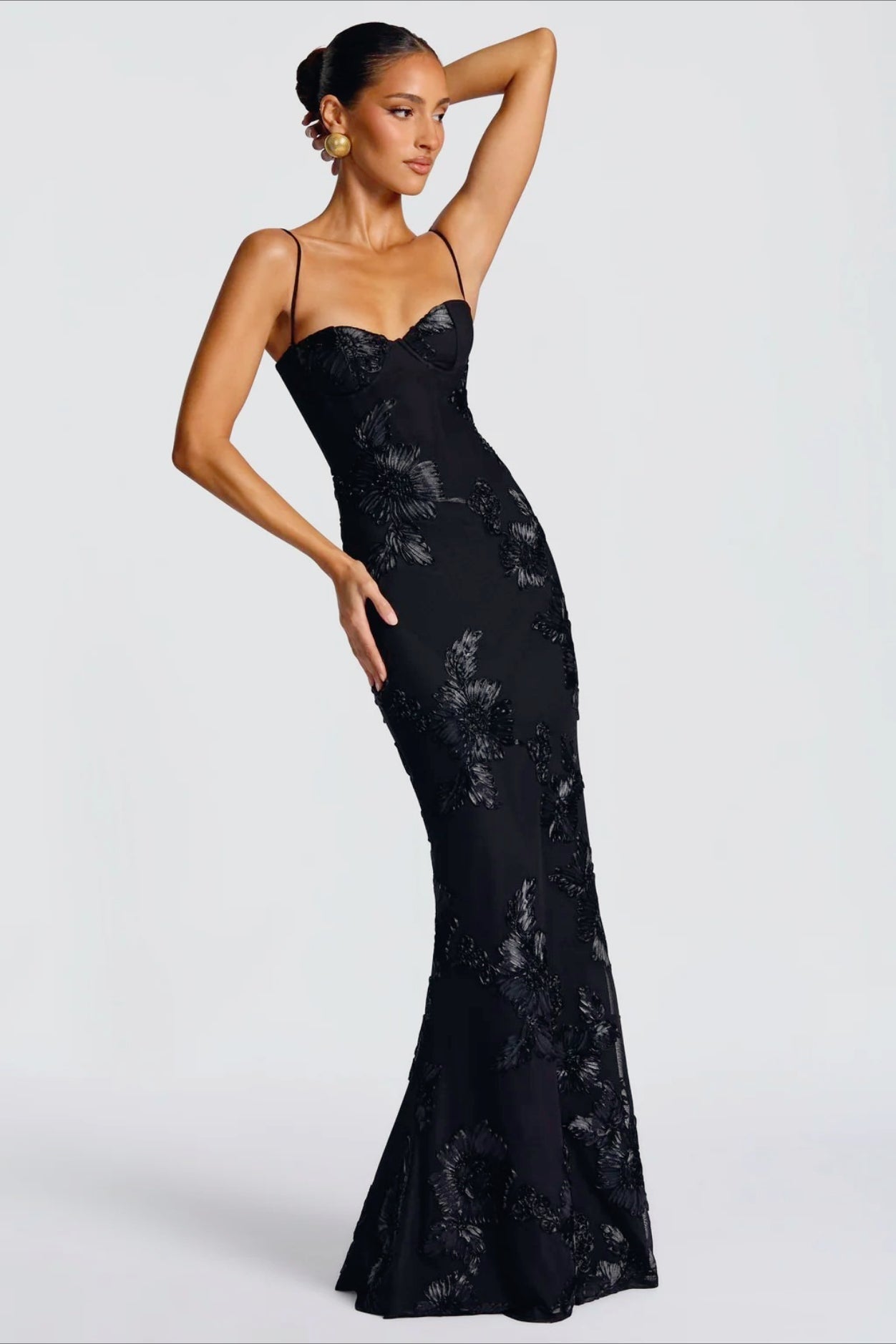 Graceful Strapless Slip Maxi Floral Dress