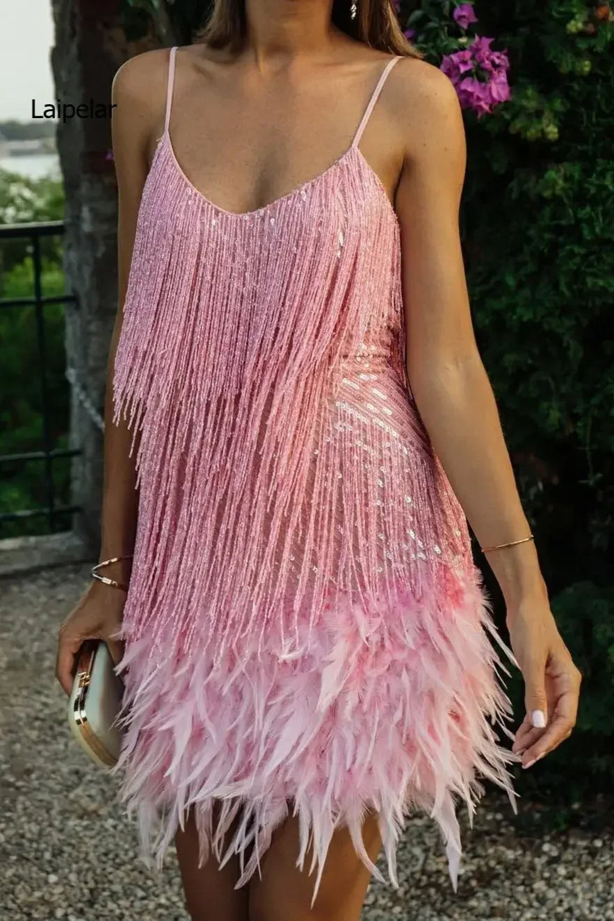 Fringed Tassel Mini Dress