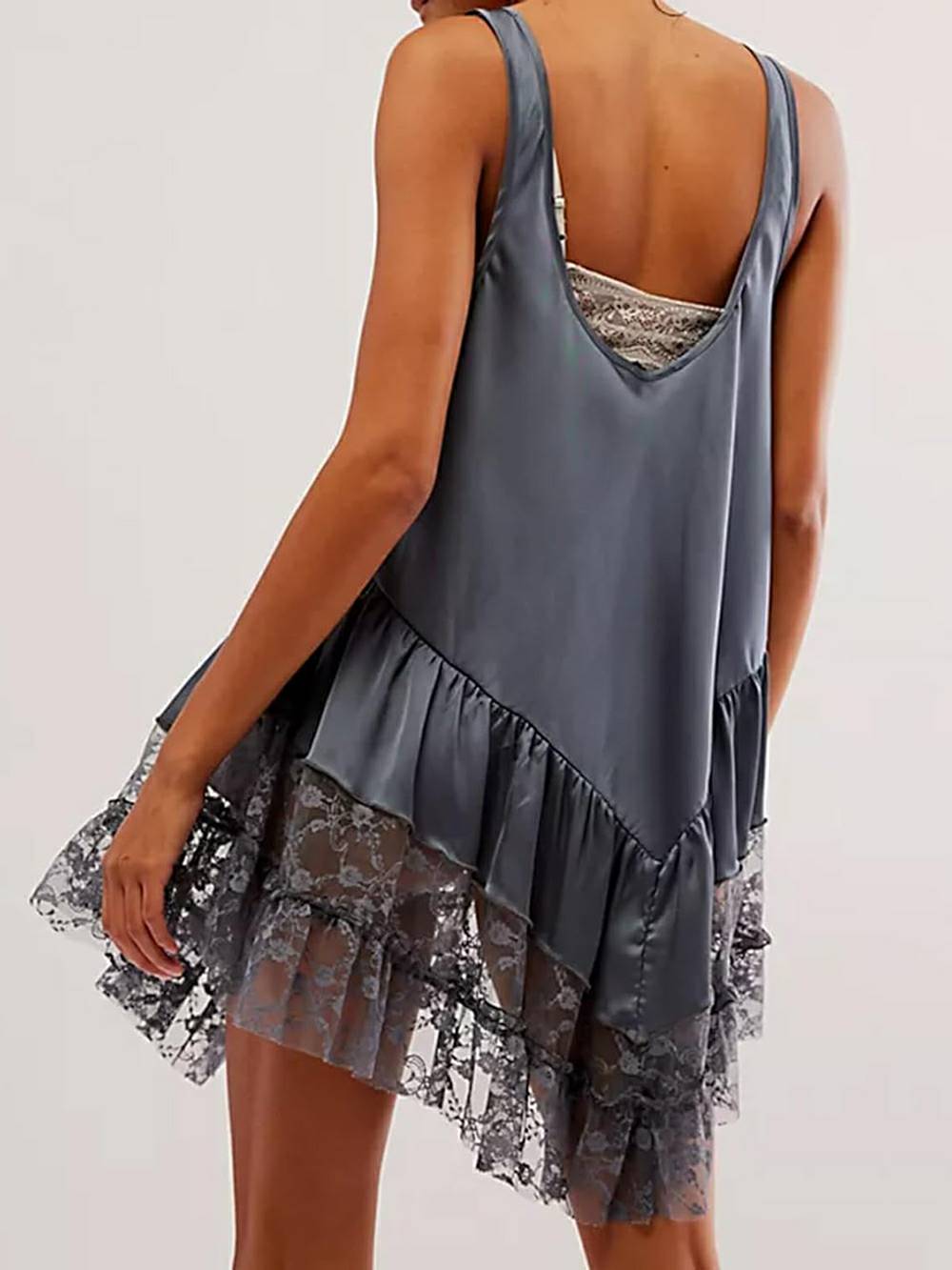Flowy Lace Mini Dress & Teddy Sweater