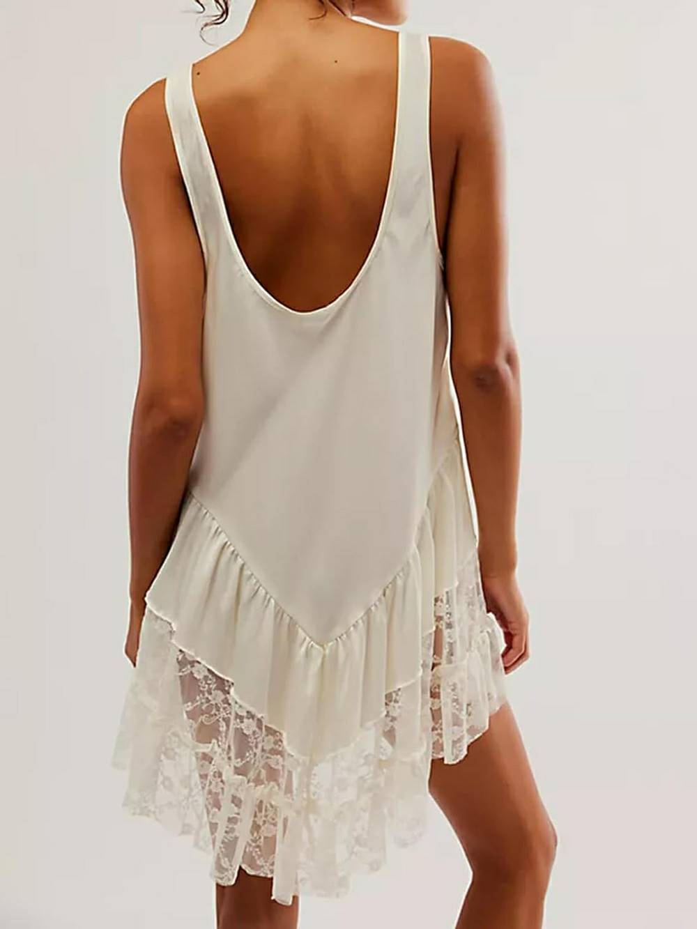 Flowy Lace Mini Dress & Teddy Sweater