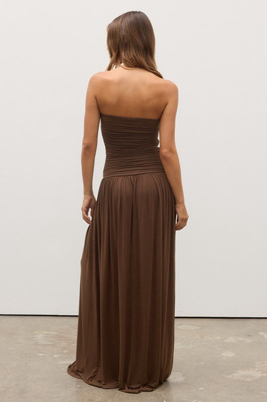 Strapless Off Shoulder Maxi Evening Dress