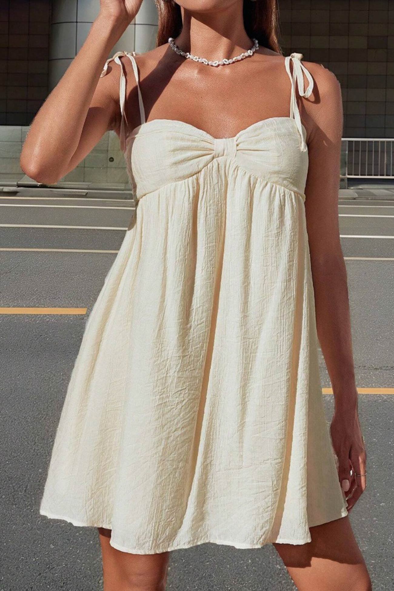 Tie-up Bow Cami Mini Dress