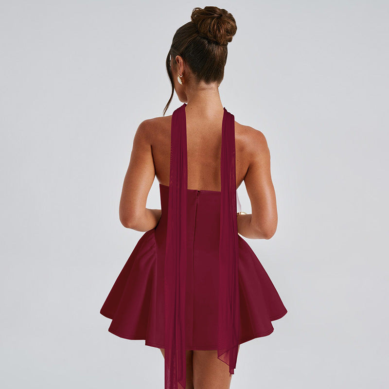 Mini Skylene Dress Maroon