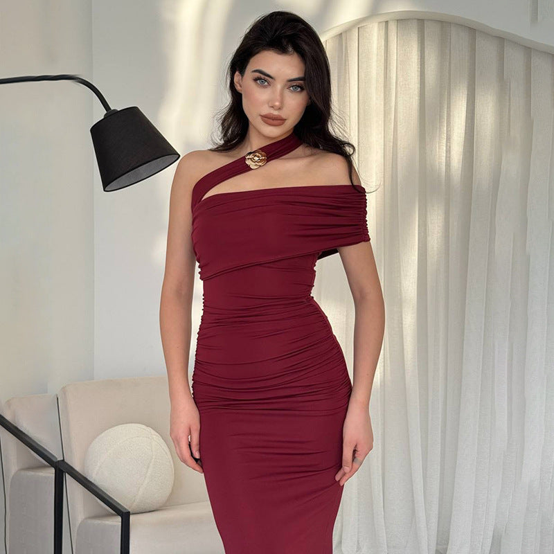 Midi Horres Dress Maroon