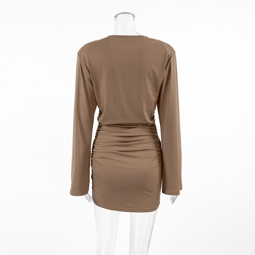 Mousse Mocha Mini Dress Brown