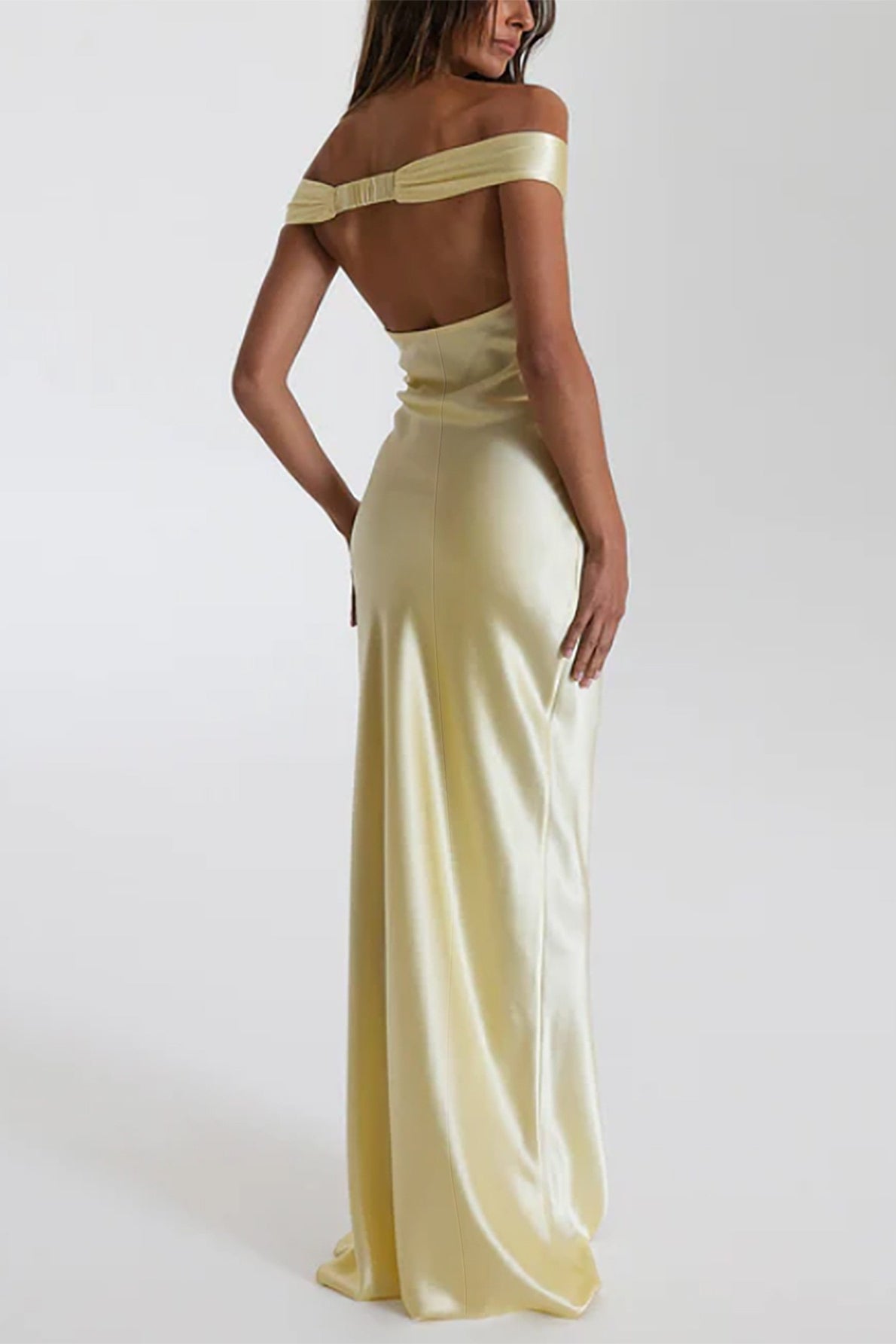 Off Shoulder Strapless Backless Maxi Glamorous Prom Dress