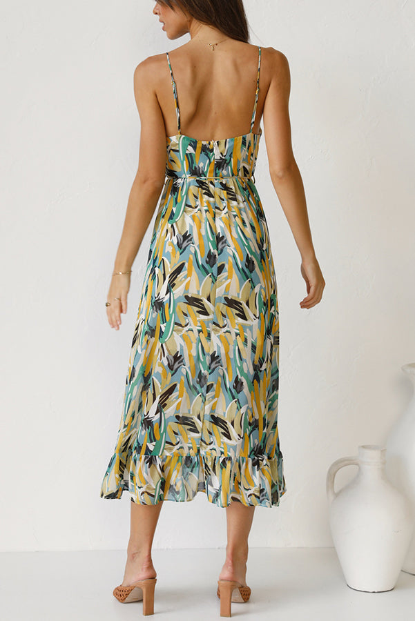 Minimalist Edvige Colorful Midi Dress Elevated Occasion Wear