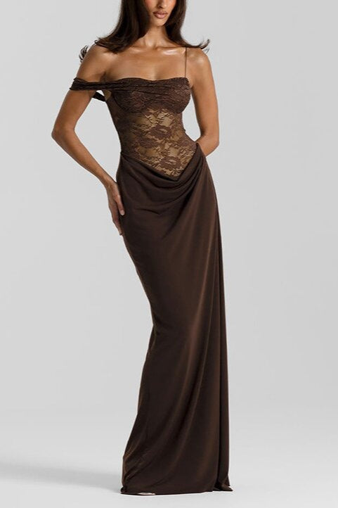 Lace Edition Panel Tank Maxi Bodycon Dress