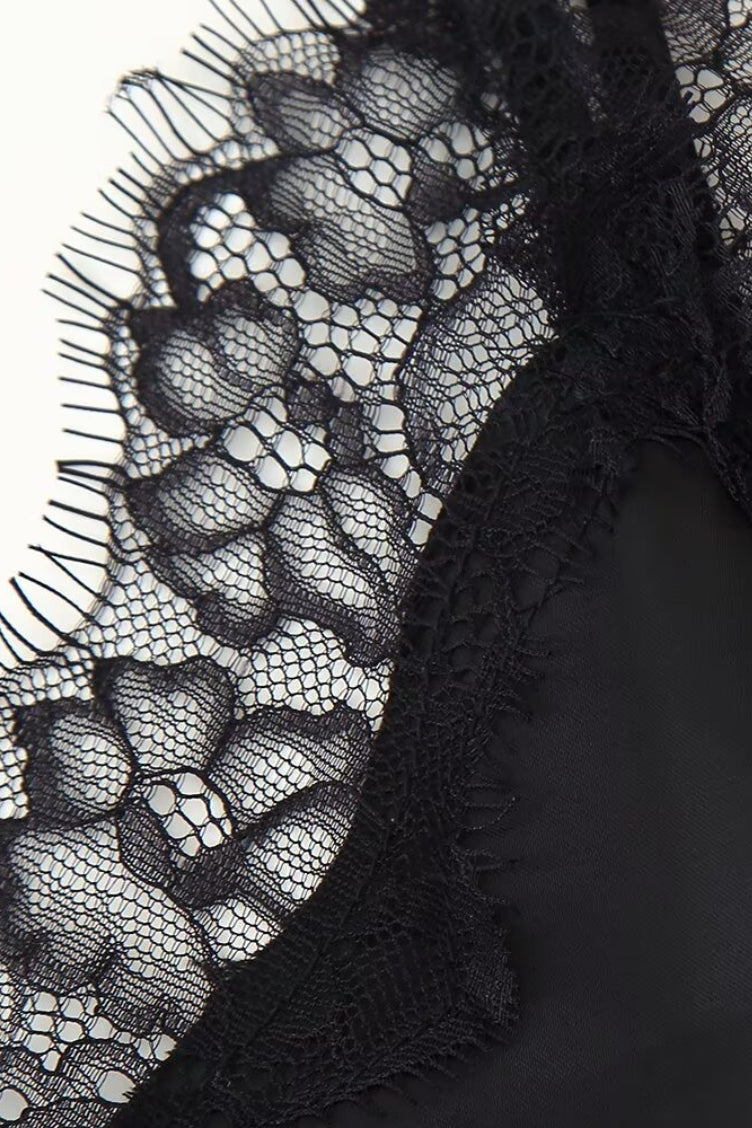 Asymmetric Alluring Lace Trim Fitted Mini Dress
