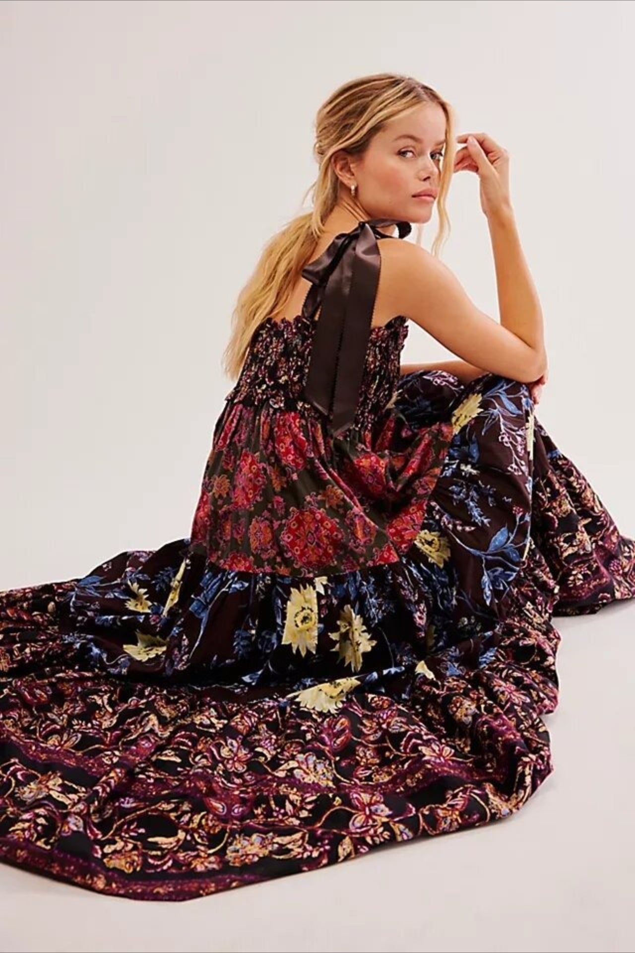 Classic Print Cami Maxi Boho Dress