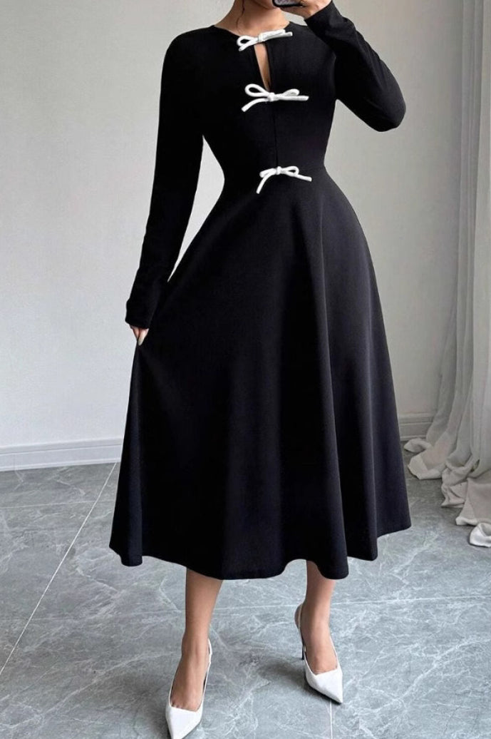Panel Lace Black Bodycon Dress