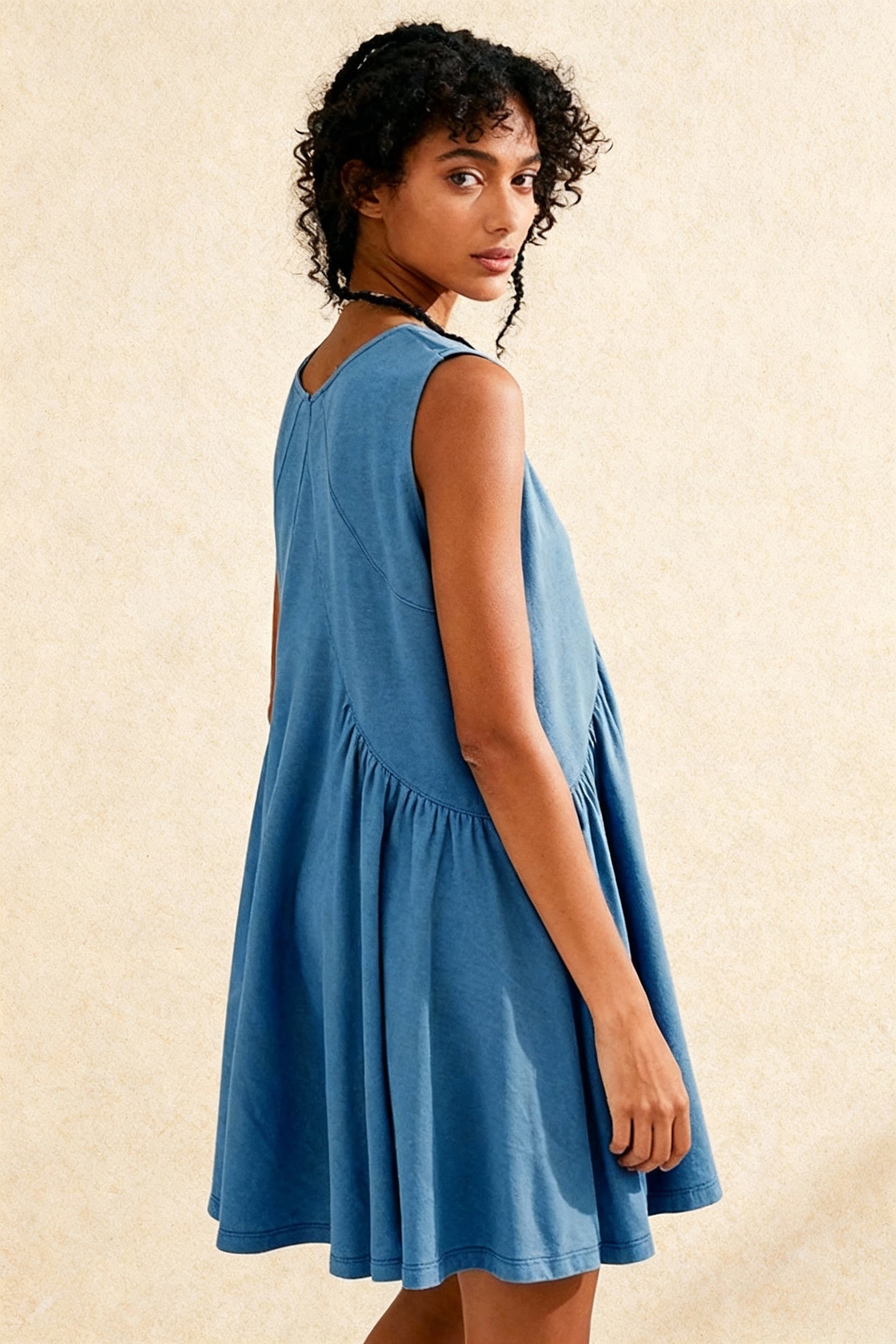 V Deep Wide Charming Strap Mini Tank Dress
