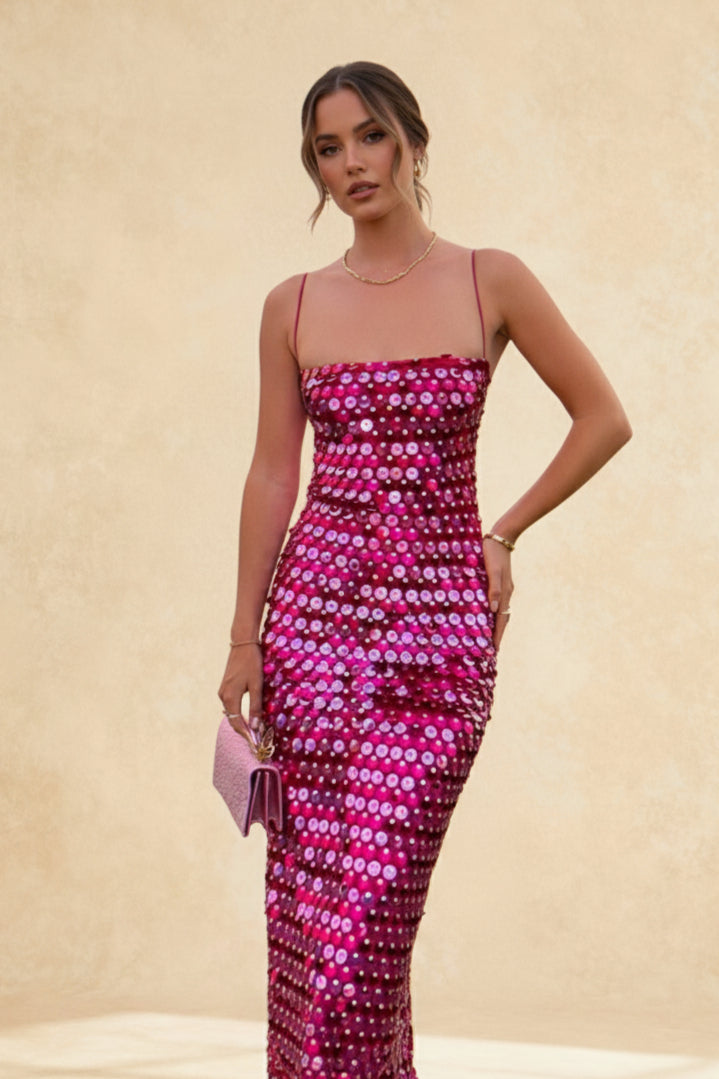 Versatile Sequin Stylish Irregular Midi Dress