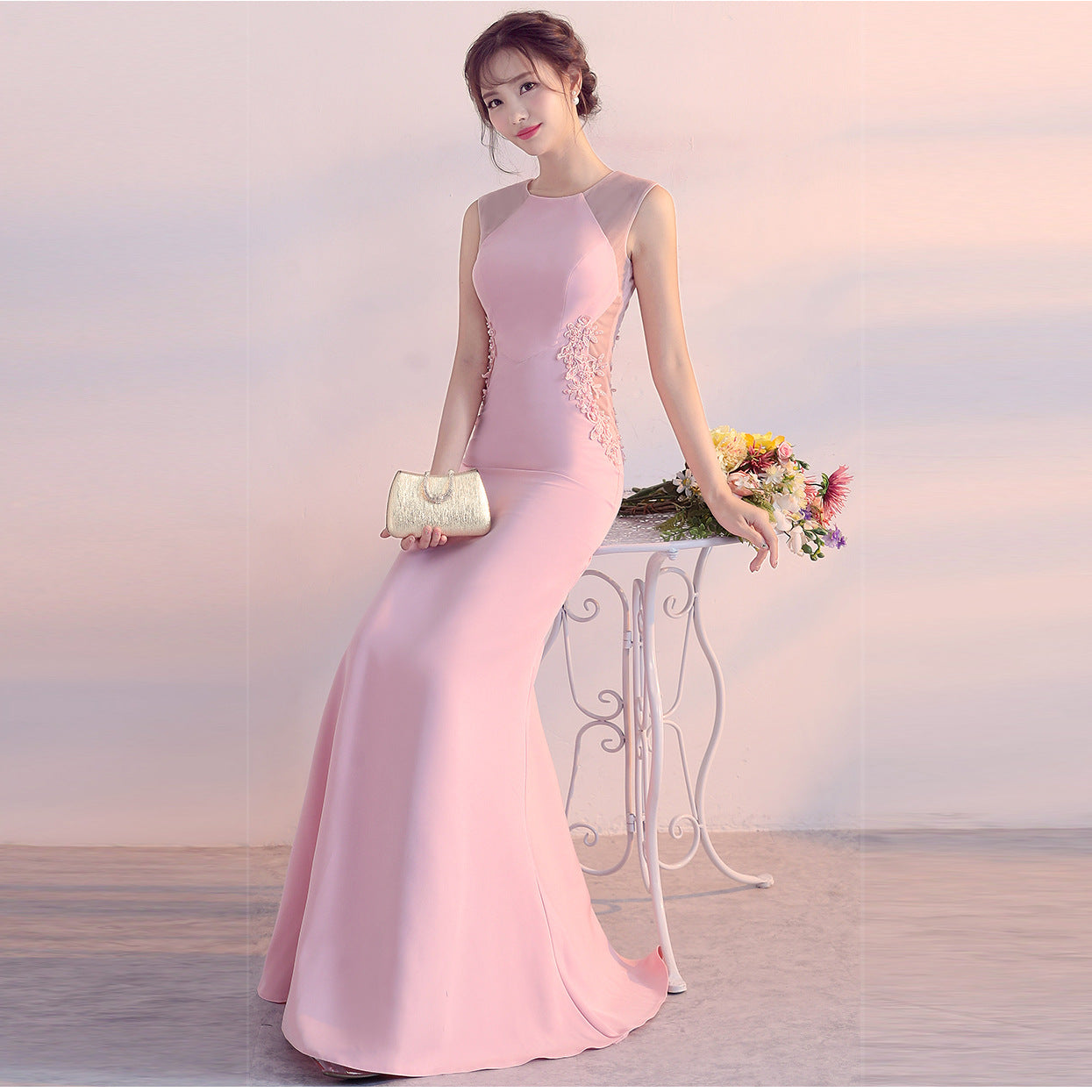 Evening Dress Women Cocktail Host Slim Fit Refined Five Colors Party Dress Maxi Dress