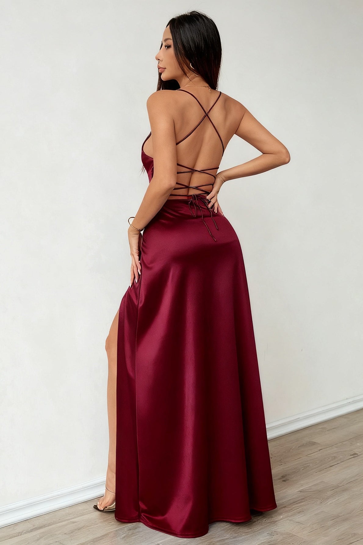 Refined Strapless Slip Maxi Silk Dress