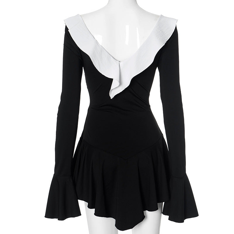 Charm Ruffle 2.0 Mini Dress Black
