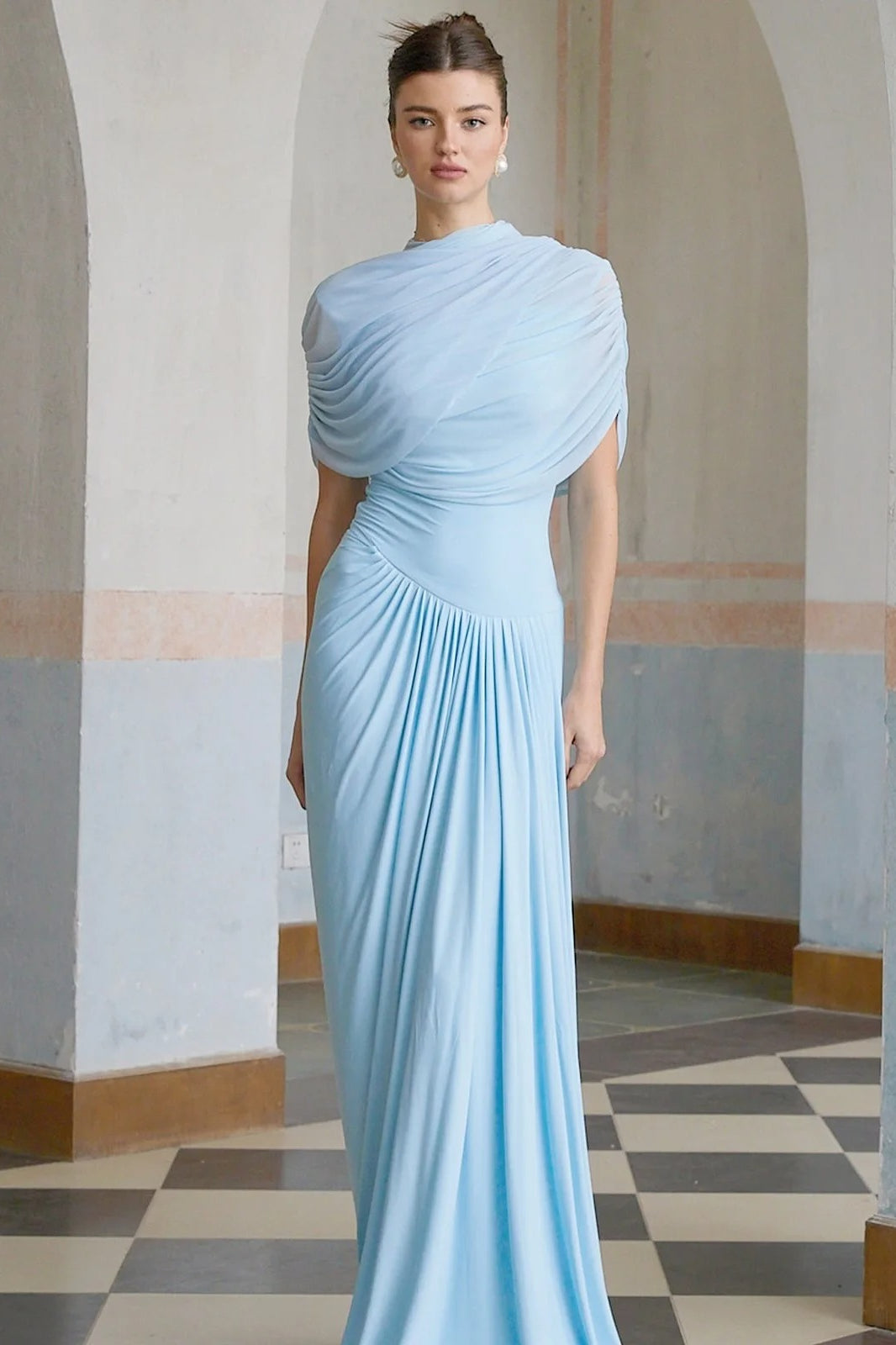 Sky Blue Edition Sleeveless Formal Party Maxi Dress