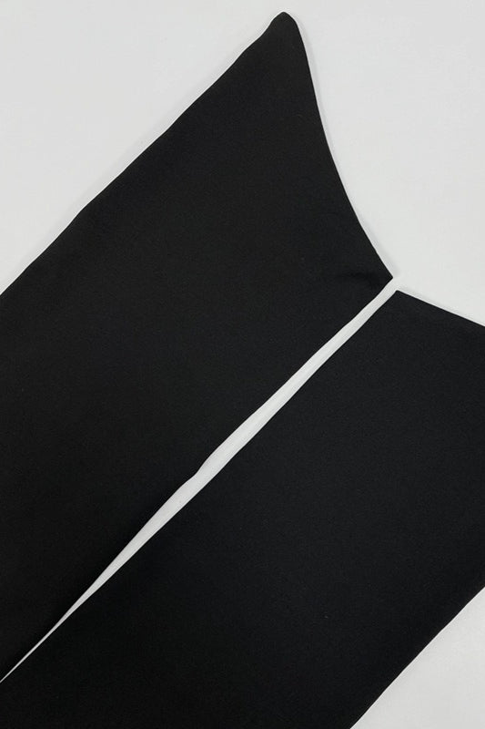 Asymmetrical Solid Neck Cutout Tie Fitted Bodycon Mini Dress