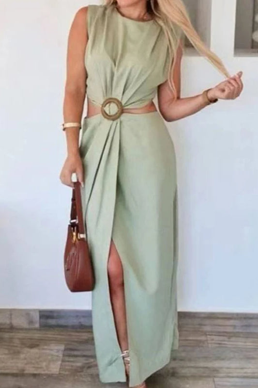 Design Hollow A Line Midi Dress