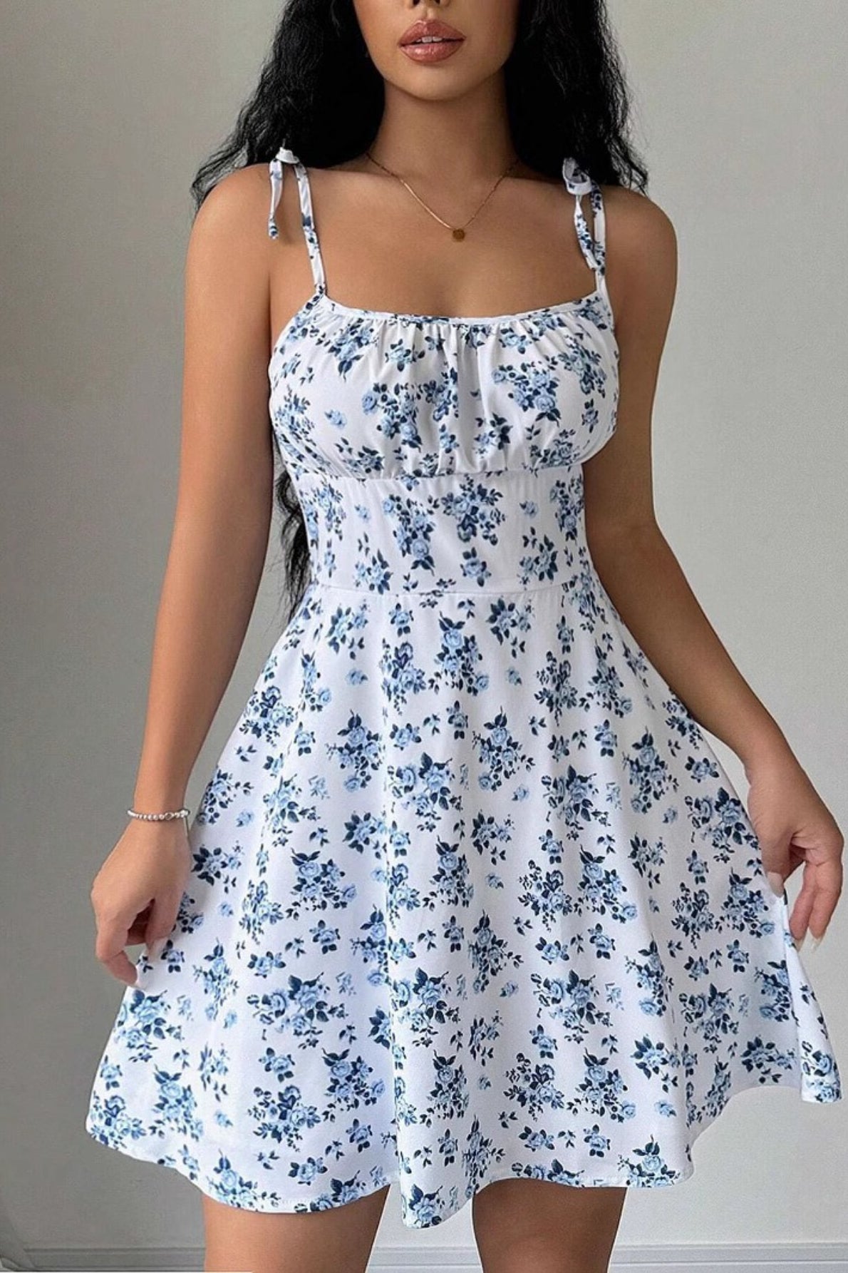 Corset Style Bloom Mini Dress