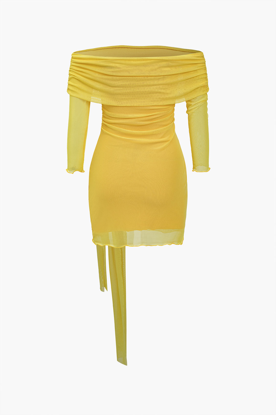 Tie Solid Front Off Shoulder Mini Dress