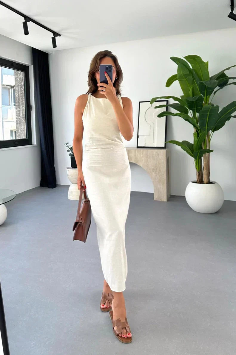 Bianca Chic Bare-Arm Midi Dresses Designer Dress Edit