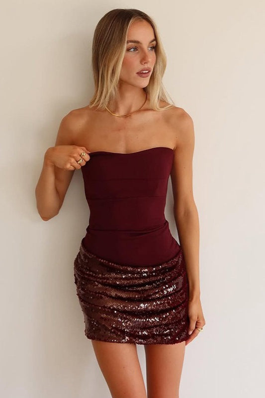 Bustier Sparkle Fitted Mini Dress